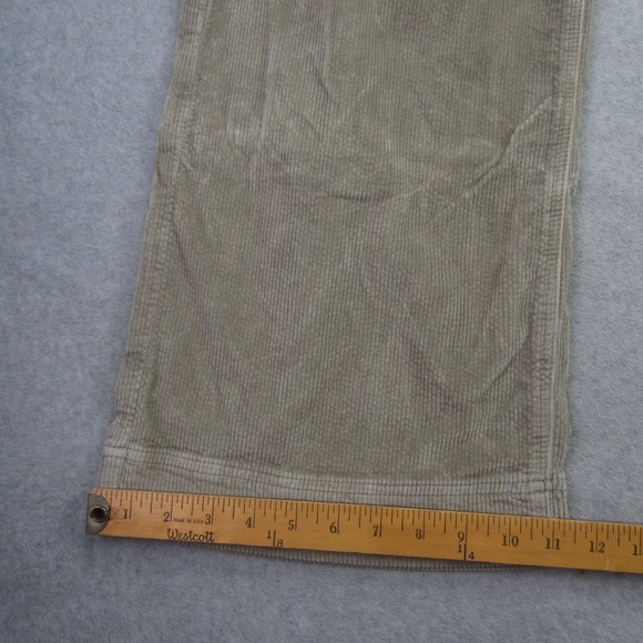 American Pants Women 8 Olive Green Super High Rise Baggy Wide Leg Corduroy Cargo - Picture 8 of 15